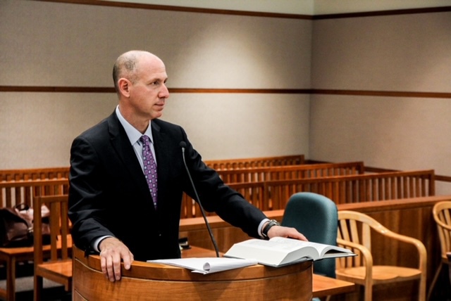 Attorney, Douglas Cohen in court